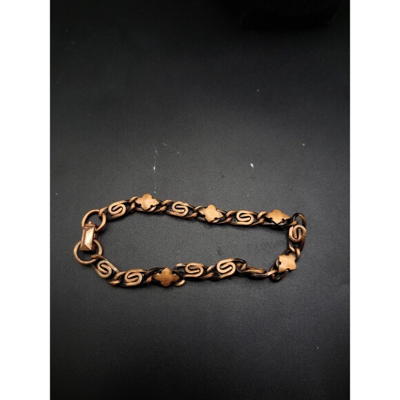 Vintage Copper S Link and Maltese Cross Chain Braclet - Picture 5 of 7
